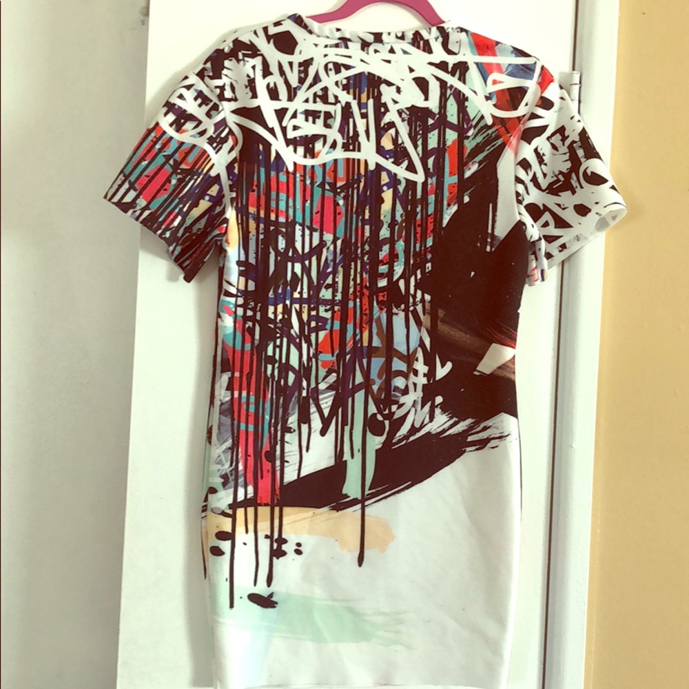 Zara Stretch-Fitted Graffiti Dress